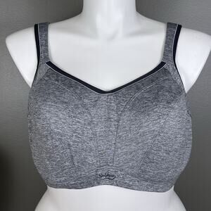 Sculptresse By Panache Underwire Sports Bra 9441 UK 44FF Unlined Heathered Gray